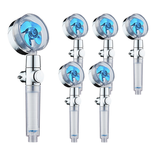 葉子小舖 渦輪增壓過濾止水蓮蓬頭, 藍色, 6個