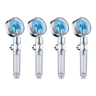 葉子小舖 渦輪增壓過濾止水蓮蓬頭, 藍色, 4個