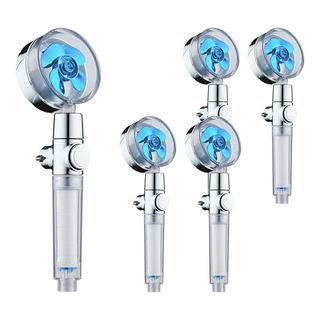 葉子小舖 渦輪增壓過濾止水蓮蓬頭, 藍色, 5個