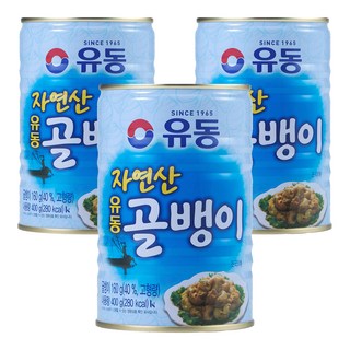 유동 자연산 골뱅이 통조림, 400g, 3개