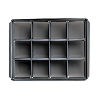 Petinube 矽膠副食品12格分裝盒, 灰色, 1個