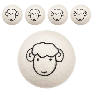 JOYFUL NAPKIN 悅棉 烘衣必備 防靜電 防纏繞 吸濕淨味 羊毛烘衣球, 羊頭 米色, 5個