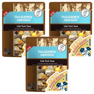 T.N.A. 悠遊 全齡種貓狗 餐包, 田園豚肉燉時蔬, 150g, 3包