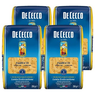 DE CECCO 得科 螺旋麵 NO.34 堅持傳統製麵法 彈牙口感, 500g, 4包