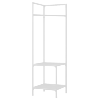 mohe 木暉居家 北歐風簡約轉角置物衣帽掛架 1.92kg, 白色