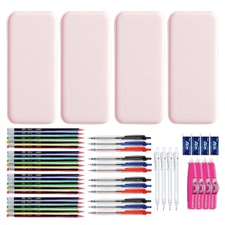 Dong-A PMS 鉛筆盒文具禮品組, 粉紅色, 4套