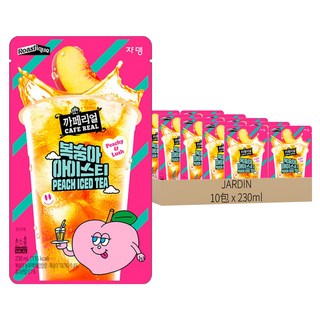 JARDIN Cafereal 水蜜桃冰茶 230ml, 經典英式紅茶風味, 隨時隨地想喝就沖泡, 10包