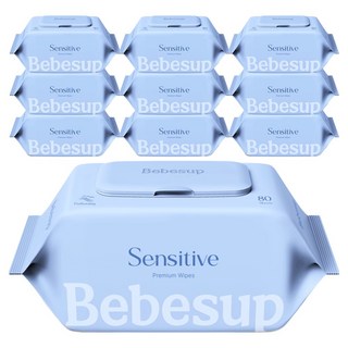베베숲 센시티브 엠보싱 물티슈 캡형, 65g, 80개입, 10개