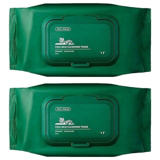 VT COSMETICS 老虎積雪草卸妝巾 溫和清潔 弱酸性, 50入, 2包