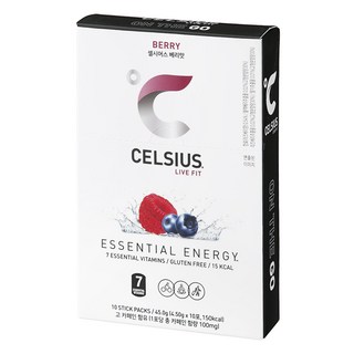 CELSIUS LIVE FIT OTG On The Go 維他命健身能量飲 莓果, 1盒, 45g