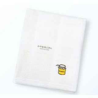 KAYA 純白刺繡蚊帳布廚房擦拭巾 紗布抹布-蜂蜜,吸水速乾,易清洗,廚房清潔好幫手, 1條