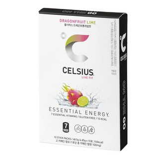 CELSIUS LIVE FIT OTG On The Go 維他命健身能量飲 火龍果萊姆, 1盒, 48.5g