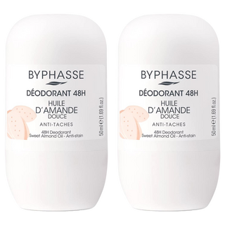 바이빠세 롤 온 데오드란트 스위트 아몬드 오일 48H, 50ml, 2개