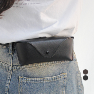 Raffident 男女通用附皮帶環皮革太陽眼鏡盒