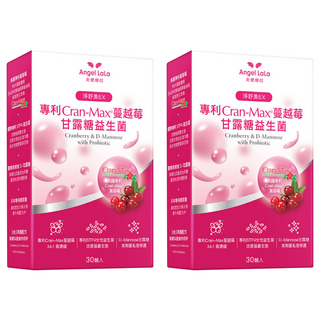 Angel LaLa 天使娜拉 Cran-Max蔓越莓甘露糖益生菌膠囊, 30顆, 600mg, 2盒