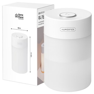 홈플래닛 무드 라이팅 미스트 분사 미니 가습기 600ml, 화이트, LLD-J261