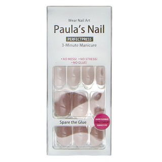 Paula's Nail 寶拉光療秒貼美甲 24片 3分鐘美甲, 藕粉佳人, 1組