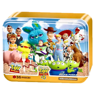HUNDRED PICTURES 百耘圖 迪士尼系列 Toy Story 4 玩具總動員4 鐵盒拼圖 36片 120x180mm, 1盒