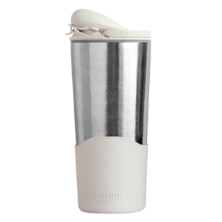 TiKOBO 鈦工坊 純鈦鯨魚杯2代 雙層真空飲料杯/環保杯/冰霸杯/保溫杯 附粗吸管, 山岩灰, 1個, 700ml