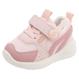 小童軟底防滑網面機能運動鞋 透氣網布, 22碼, 粉色
