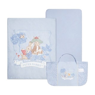 奇哥 悅讀比得兔床邊床三件式床組 被子 + 床包 + 提袋, 藍色