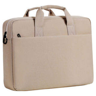 ANTIAN 單肩斜挎大容量手提筆電包/Macbook防摔防震電腦包/公事包 可套行李箱 16吋, 卡其色, 1個