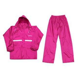 Rainfrecoat 兩件式雨衣 Set PVC+牛津布, XL, 玫紅色