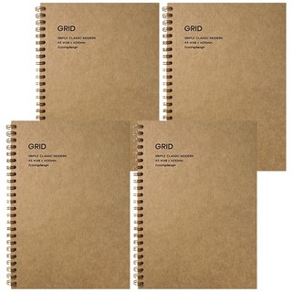 투영디자인 클래식 A5 그리드 노트, 크라프트, 4개