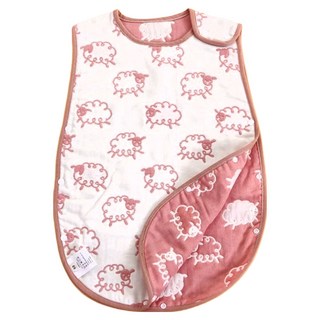 JoyNa 日式6層紗背心式防踢被, 粉色羊咩咩