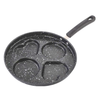 德利生活 麥飯石煎蛋 24.7cm 不沾四格煎鍋 可愛造型, 1個
