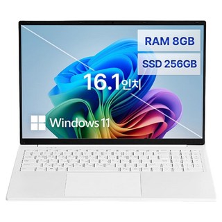 베이직스 베이직북 16 N-series N95 + 마이크로소프트 오피스 2024 홈 영구버전 세트, White, 256GB, 8GB, WIN11 Pro, BB1624FW