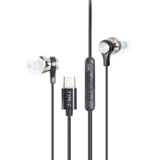 RASTO 鈦金高感度Type-C磁吸入耳式耳機, RS33, 黑色