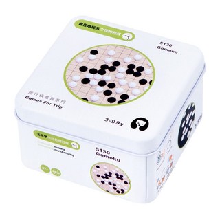 娃娃國 口袋隨身盒桌遊 五子棋 旅行玩具鐵盒 101g, tb-0051, 1組, 黑色 + 白色