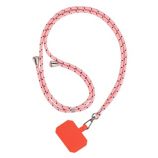 QiMart 手機防丟神器 升級加粗耐重可調節手機斜背掛繩吊繩, 粉黑點, 1個