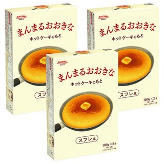 昭和圓形和大號蛋奶酥風格的熱蛋糕混合物, 200g, 3個