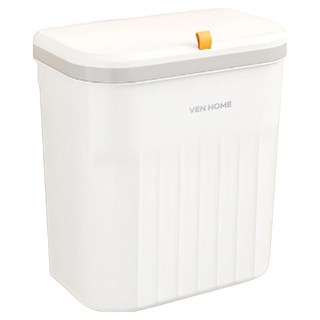 VEN HOME 多用途廚房掛式滑蓋垃圾桶, 1個, 白色