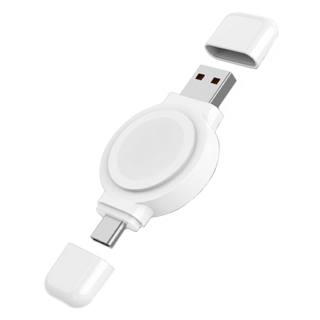 PhotoFast 銀箭資訊 SPIN Charge 手錶磁吸無線疾速雙頭充, USB/USB-C, 白色, 1個