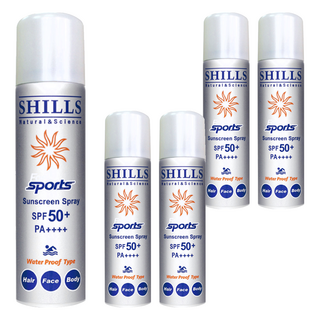 SHILLS 舒兒絲 SPF50+ PA++++ 很耐曬超清爽亮白防曬冰鎮噴霧, 90g, 5瓶