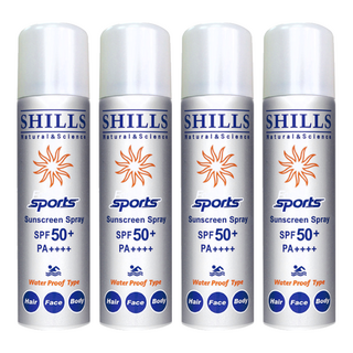 SHILLS 舒兒絲 SPF50+ PA++++ 很耐曬超清爽亮白防曬冰鎮噴霧, 90g, 4瓶