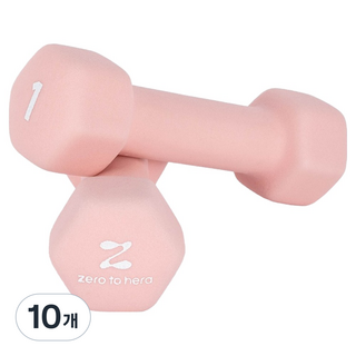 제로투헤라 네오프렌 논슬립 아령 베이비 핑크, 10개, 1kg