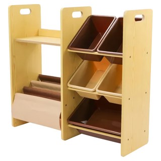 DELSUN 五格玩具書報收納架 #5808N, 大地茶色, 1個