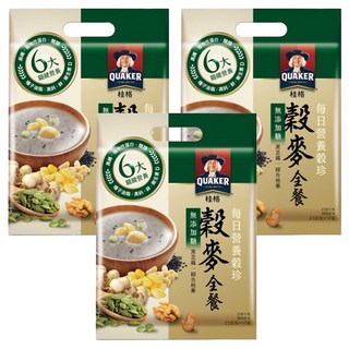QUAKER 桂格 每日營養穀珍穀麥全餐 無添加糖 10包, 230g, 3袋