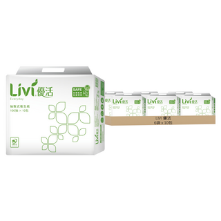 LIVI 優活 抽取式衛生紙, 10包, 6袋