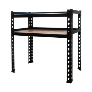 KI WISH 居家生活 角鋼 Set 黑色 搭配MDF板 單層平均荷重60公斤, 76 x 25 x 65cm, 2層