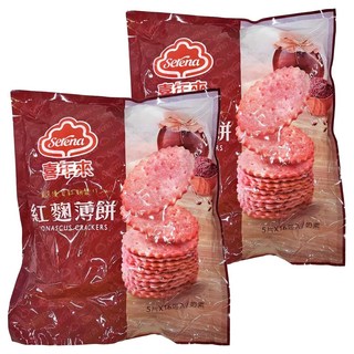 喜年來 紅麴薄餅 100%天然紅麴烘焙 不含人工色素 好吃 奶素可食, 320g, 2袋