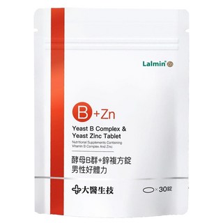 大醫生技 維他命B群 + 酵母鋅複方錠, 1g, 30顆, 1包