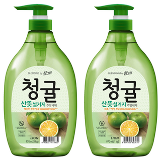 참그린 청귤 산뜻 설거지 주방세제, 970ml, 2개