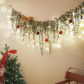 뷰티풀데코센스 조화 트리 가랜드 벽트리 오너먼트 은하수 LED 전구 225구+리모컨 풀세트, 블루그레이, 1개