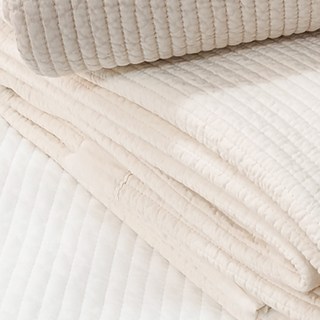 LAVISH AT HOME 60支紗純棉棉花床墊, 象牙色