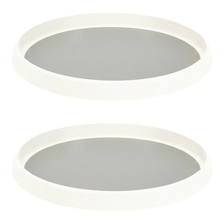 堅固耐用多功能旋轉托盤, 白+灰, 2個